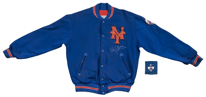Wally Backman Game Used & Signed New York Mets Jacket With Wristband (JSA)